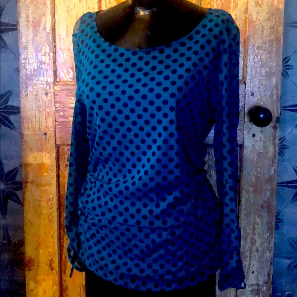 INC Blue and black two for one top